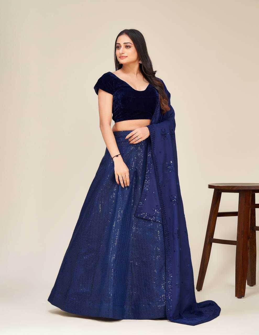 Silk Net Sequins Lehenga for Elegant Festive Occasions - MYLUXURY LANE ENTERPRISE